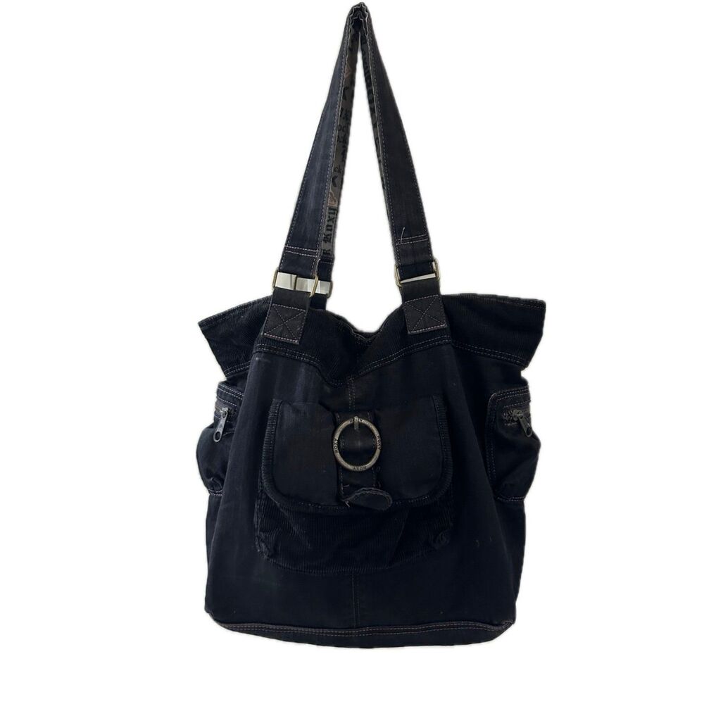 Vintage Y2K 90s Roxy 100% Cotton Corduroy Accents Buckle Hardware Shoulder Bag